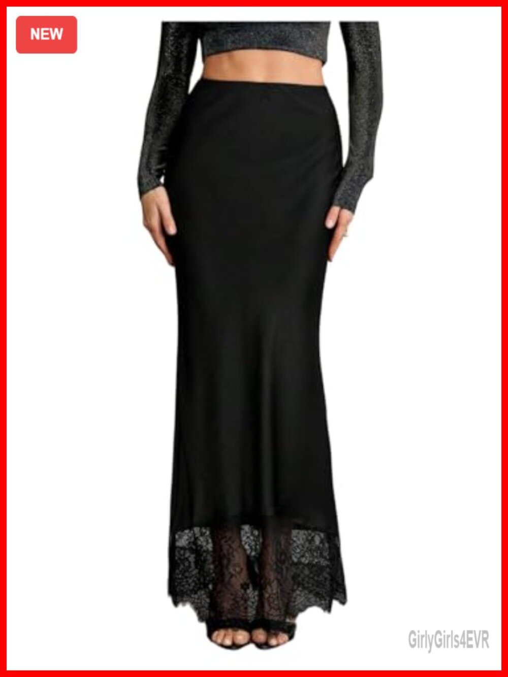 Satin Maxi Skirt Low Rise High Waisted Bodycon Fishtail Party